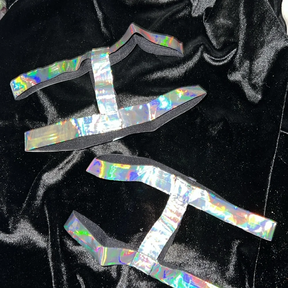New. Holographic harness leg garters - Picture 2 of 6